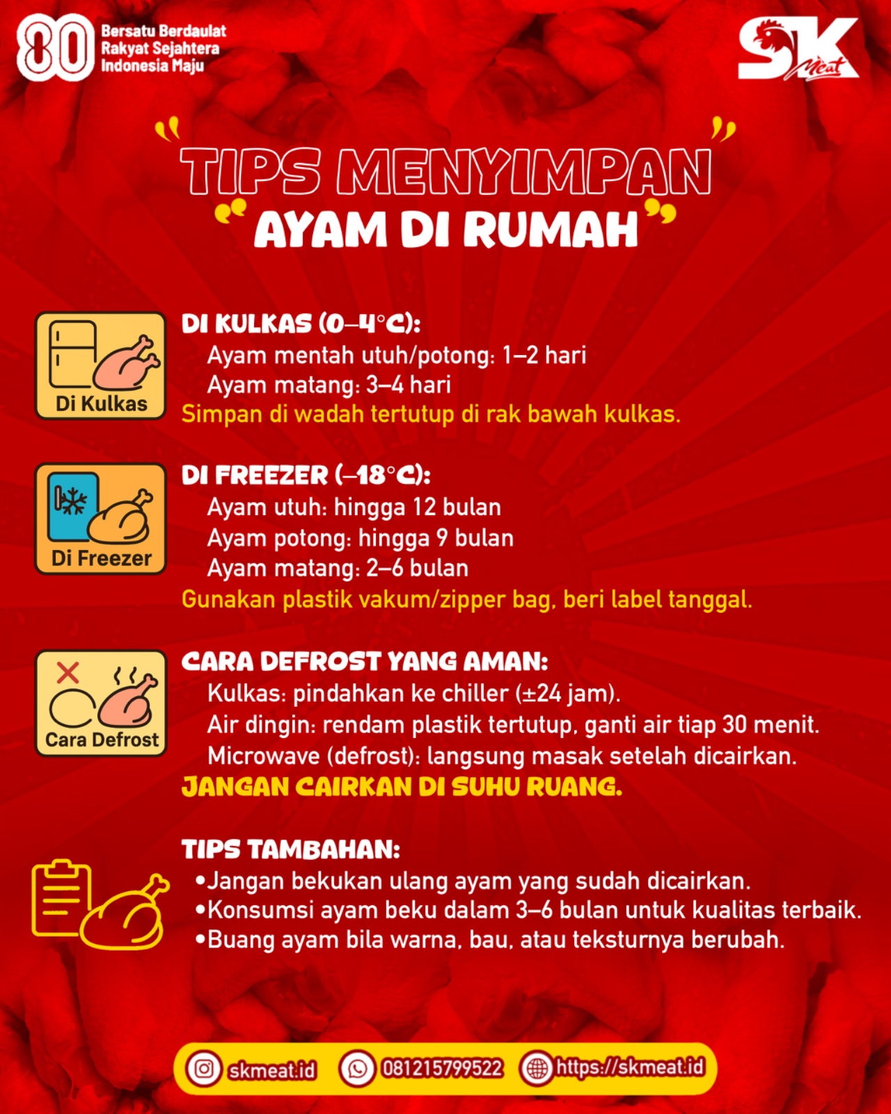 Tips Menyimpan Daging Ayam di Rumah